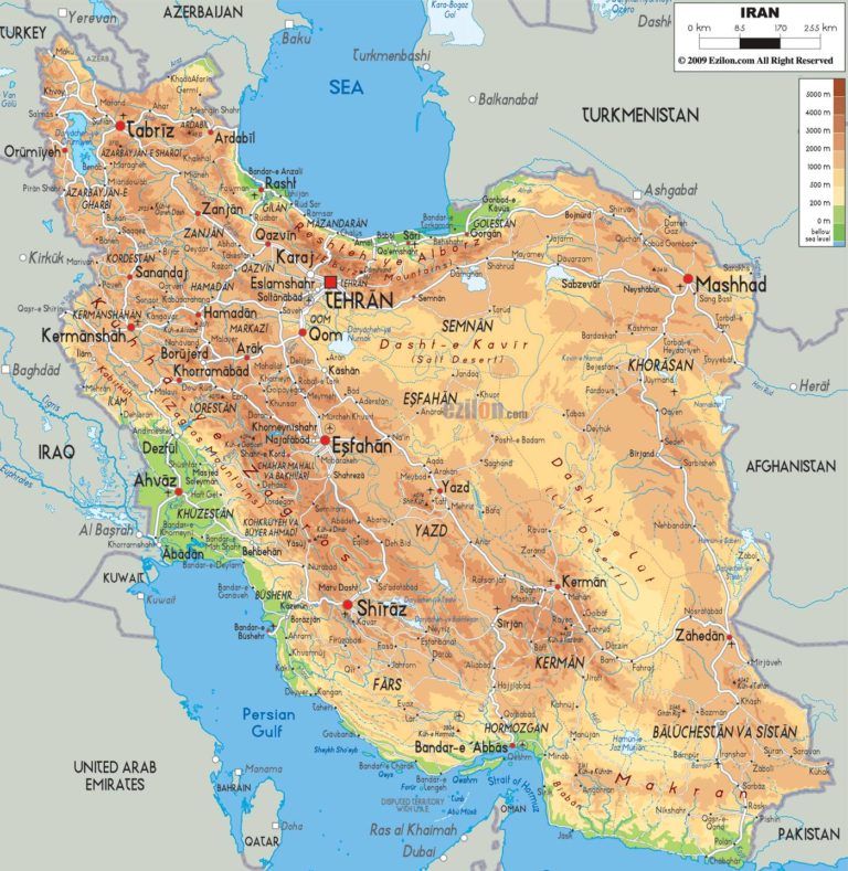 iran-mapa-actual - Irán Turismo